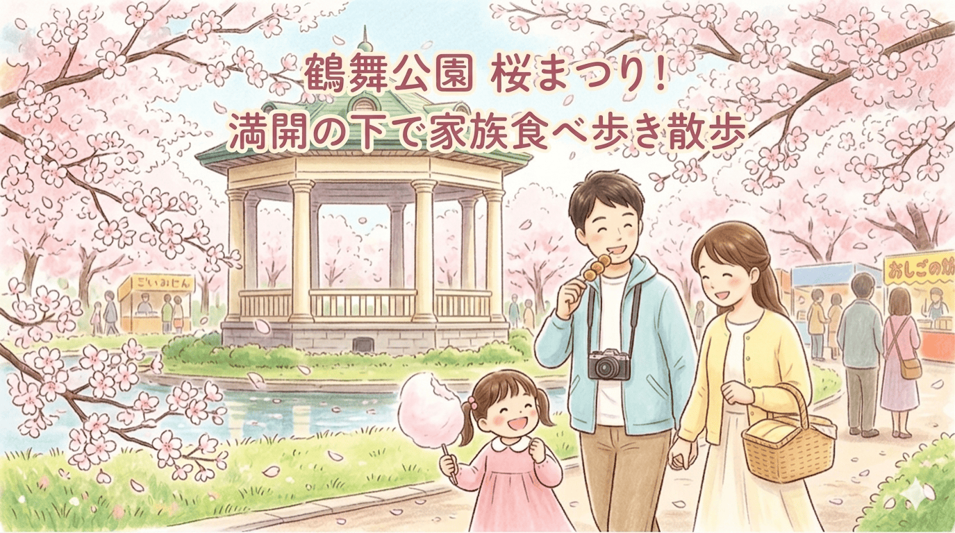【子連れレポ】鶴舞公園 桜まつり? 満開の下で家族で食べ歩き＆大道芸満喫散歩